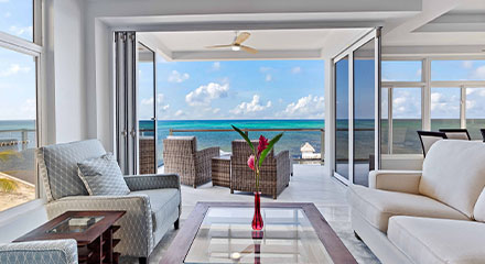 3-Bedroom Condo looking out onto patio